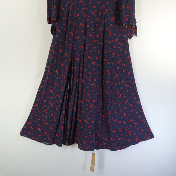 NEW Reformation Zelda Anaheim Poppy Midi Long Sleeve Slit Dress size 8 #1539 - Picture 7 of 13